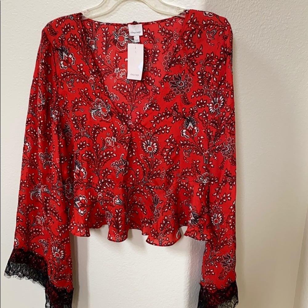 100% silk Cinq a Sept crop top